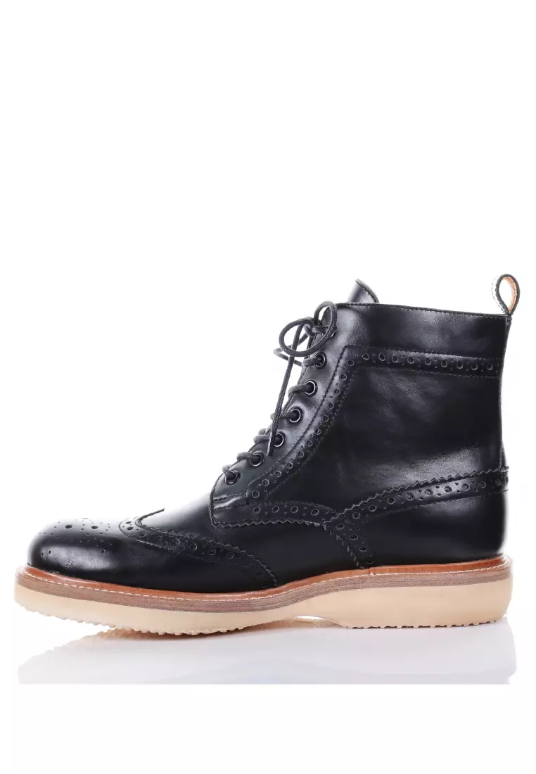 Mens leather oxford best sale boots