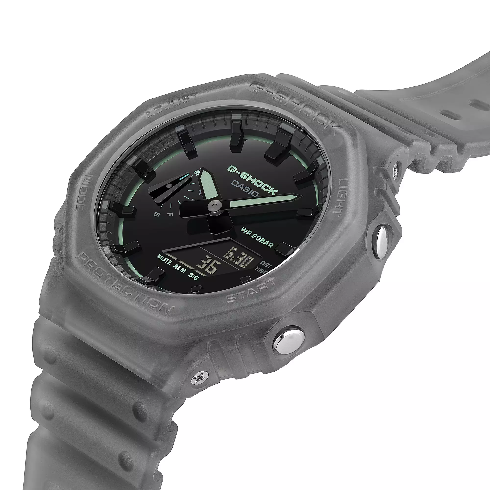 Casio G-Shock - Jam Tangan Analog Digital Pria - Black Dial - Grey Resin Case & Band - GA-2100K-1A