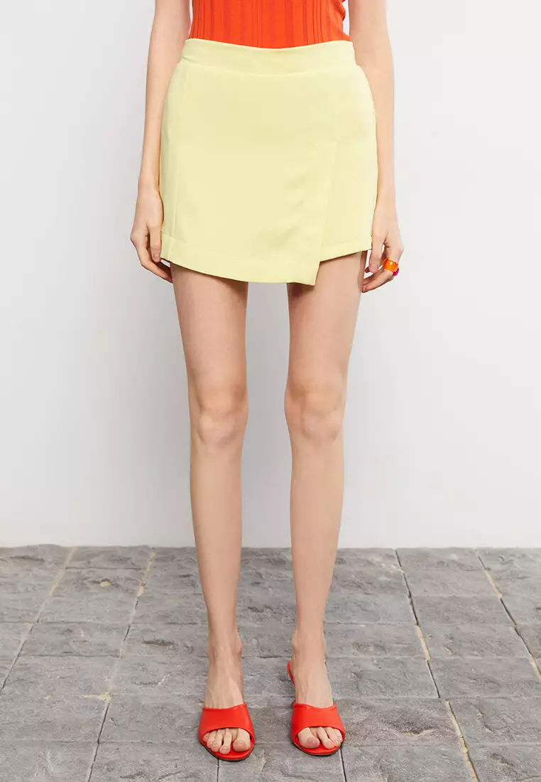 Elastic waist yellow clearance skirt