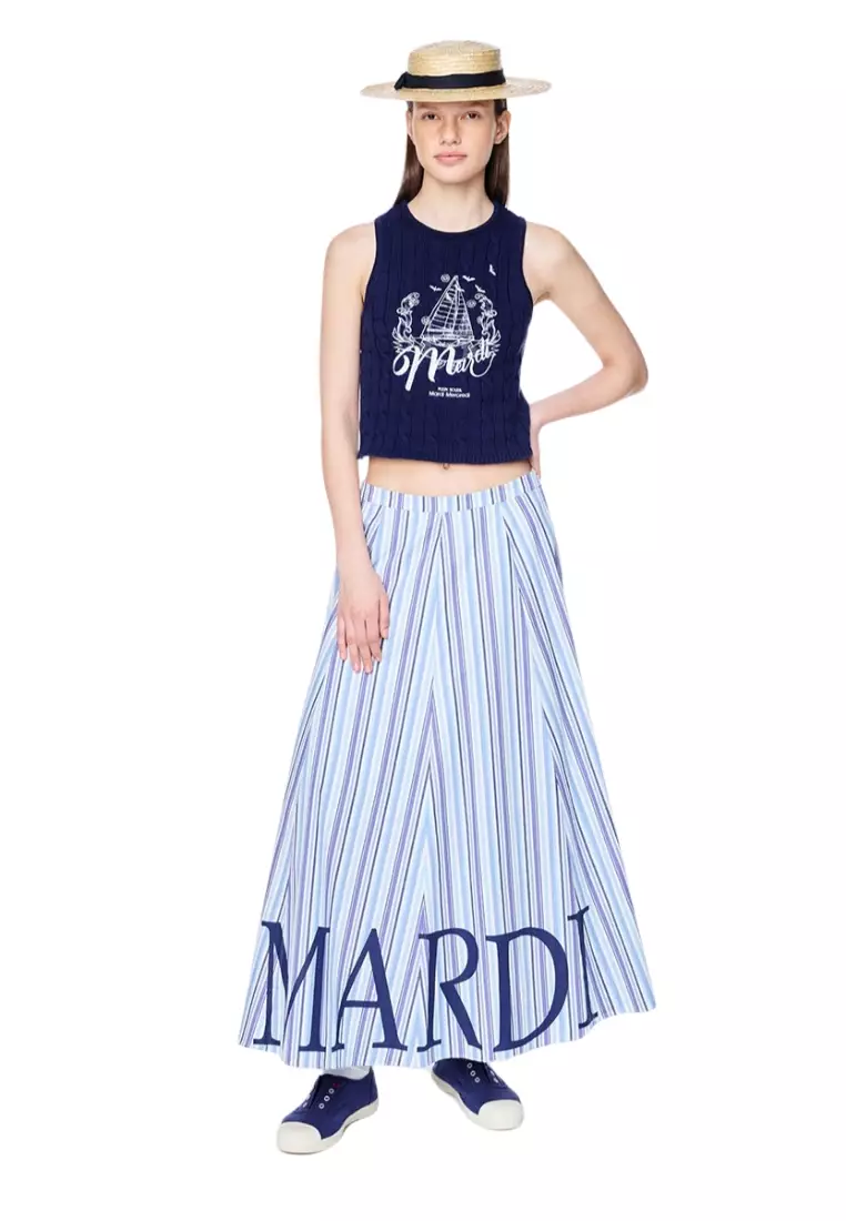 Cable Top Sleeveless Bon Voyage - Navy White