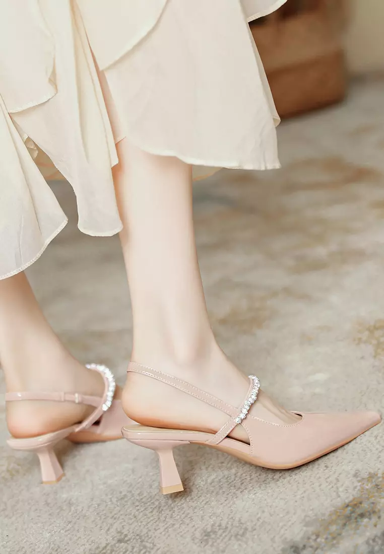 5.5CM Rhinestone Strap Slingback Heel TE7246-3