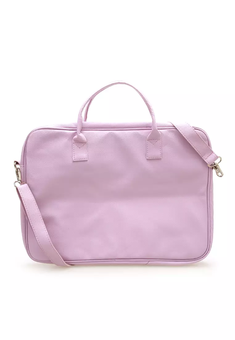 Keysia Tas Laptop Selempang Front Pocket Desain Simple - Purple Kotak