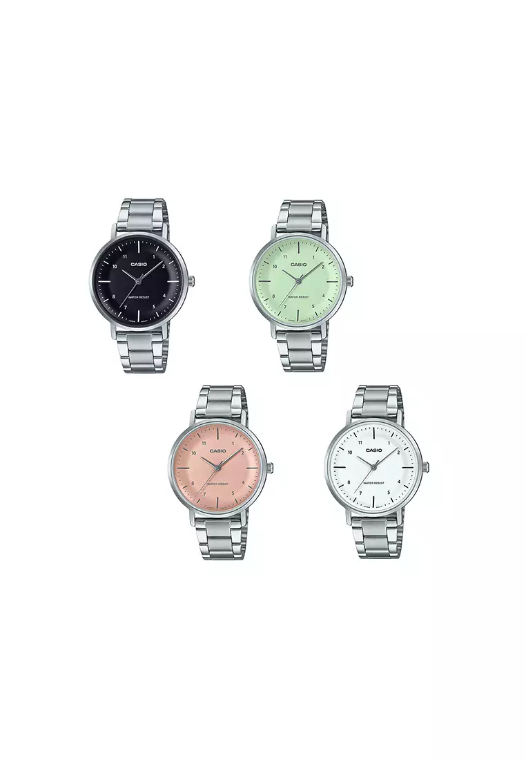 LTP-VT03D-3B Women Analog Watch Silver Stainless Steel Strap