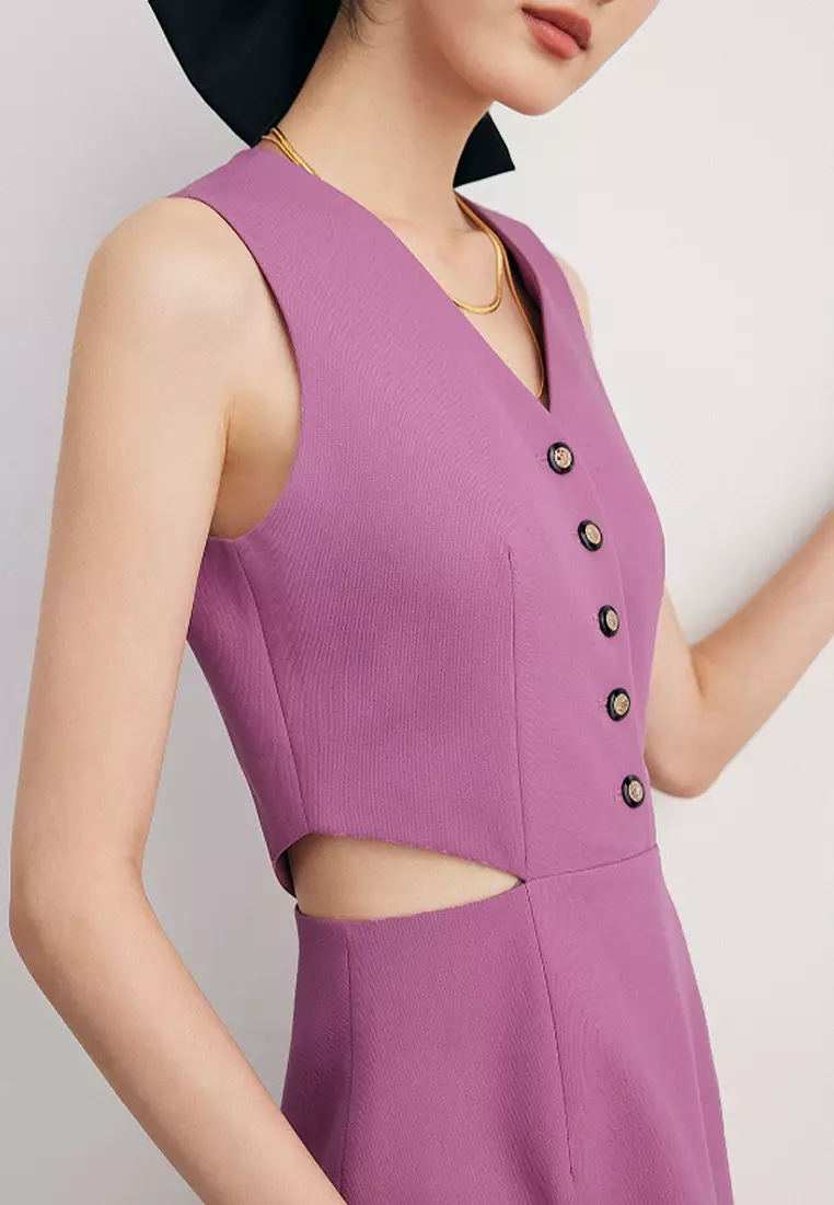 Purple long vest clearance