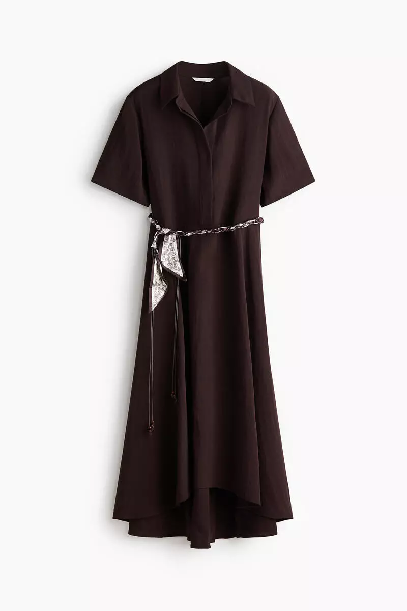 Tie-belt shirt dress