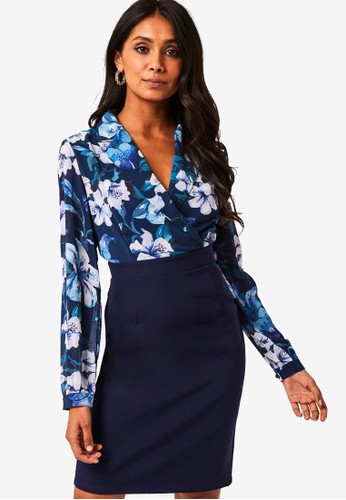 Jual Paper Dolls Printed Chiffon 2 In 1 Dress Original Zalora