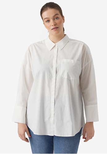 Abe jeg er enig hver for sig Vero Moda Plus Size Buttoned Oversized Shirt 2023 | Buy Vero Moda Online |  ZALORA Hong Kong