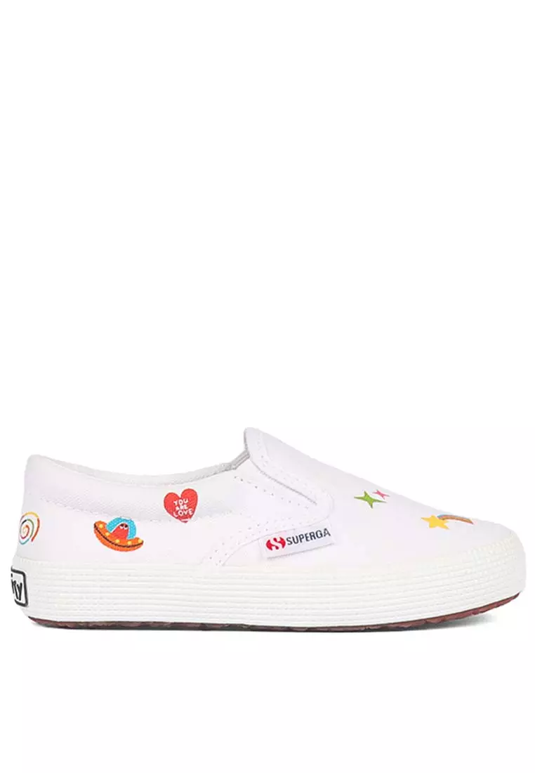 Girls white clearance slip on sneakers