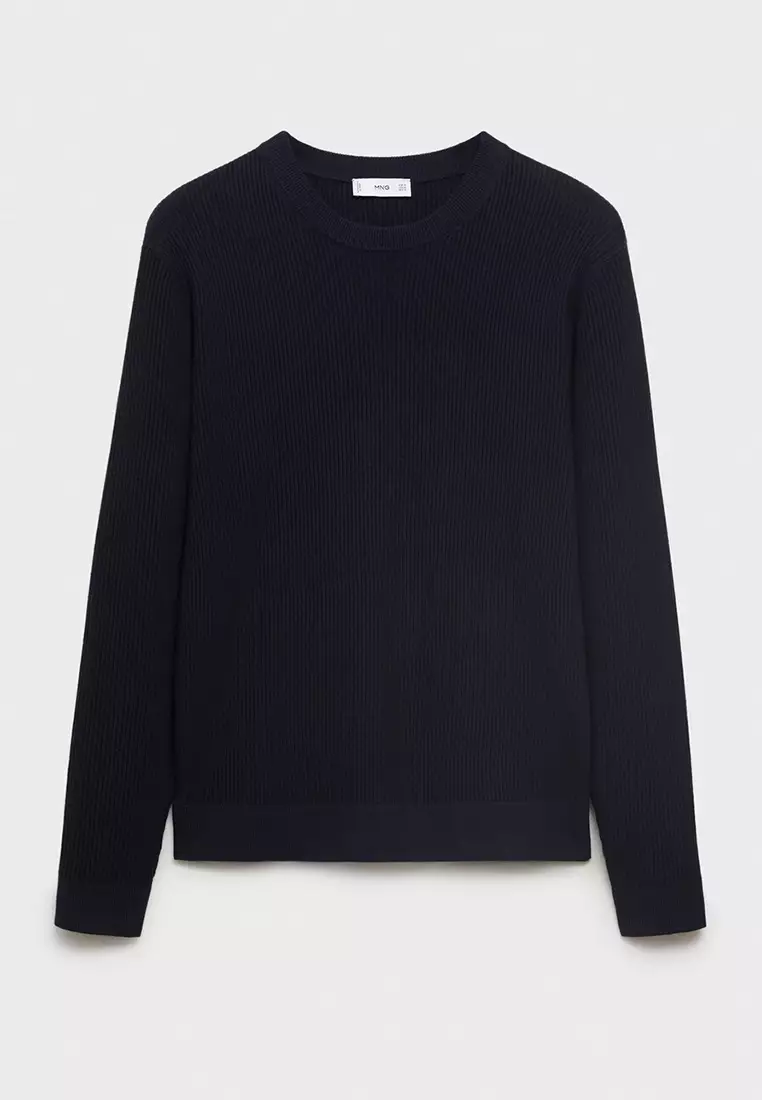 Fine Rib-Knit Cotton Sweater