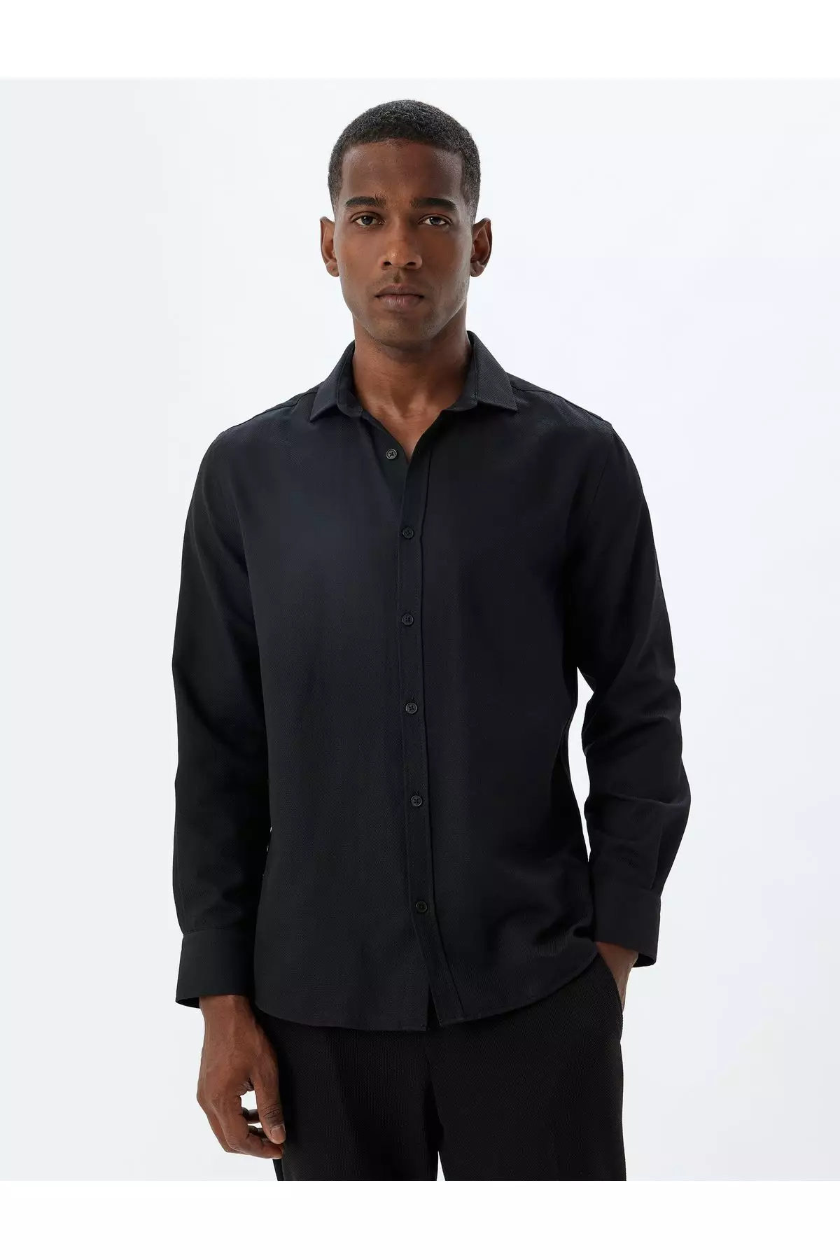 Slim Fit Shirt Long Sleeve Cotton Blend