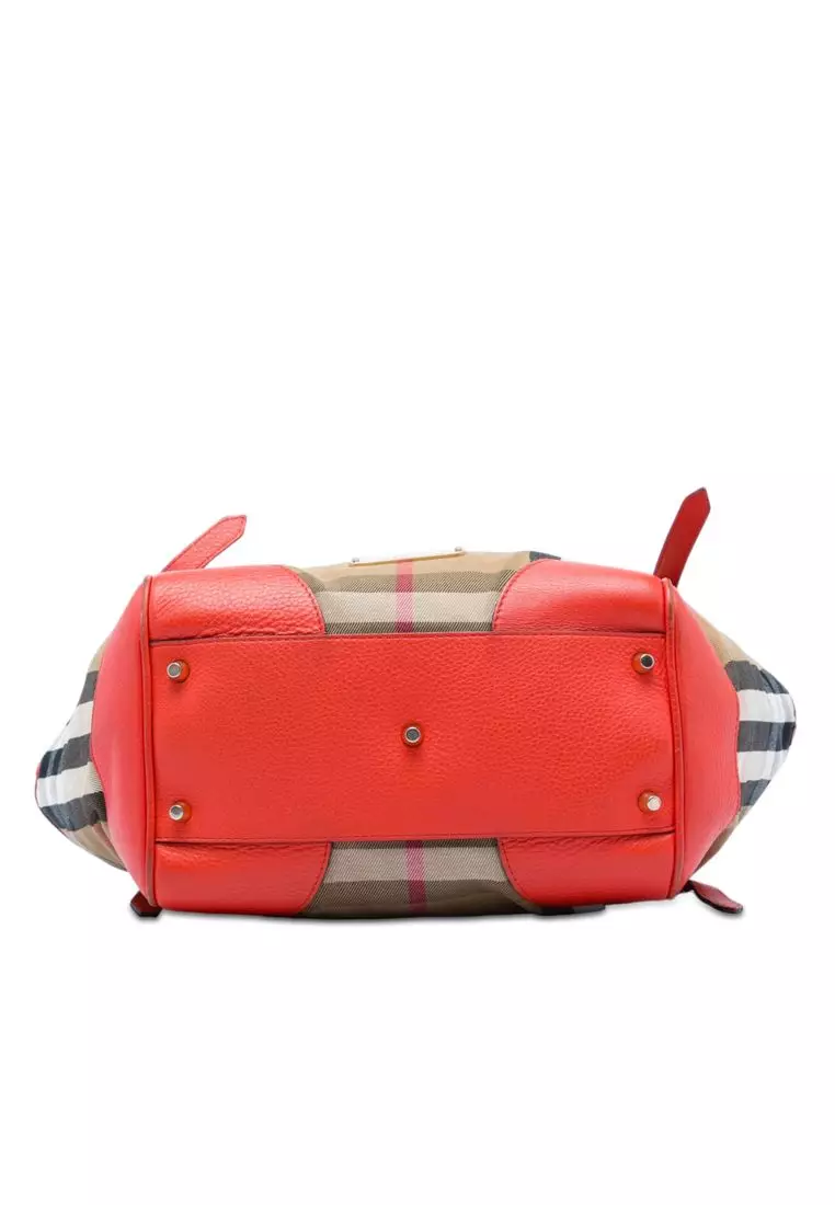 Pre-Loved Burberry Small House Check Canvas Bridle Canterbury Tote