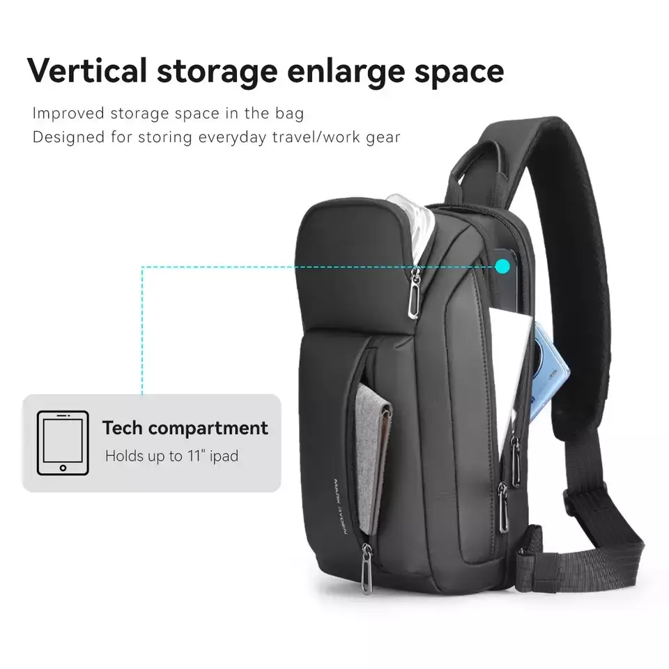 Mark Ryden MR7808 Tas Selempang Pria WaistBag Pria Sling Bag Pria Crossbody Bag - BLACK