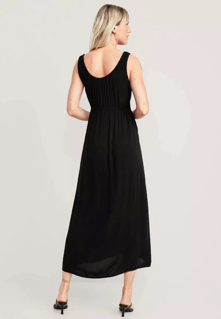 Buy Old Navy Waist-Defined Sleeveless Crepe Midi Dress 2024 Online ...