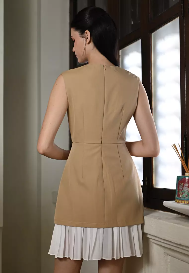 Pleated Work Dress