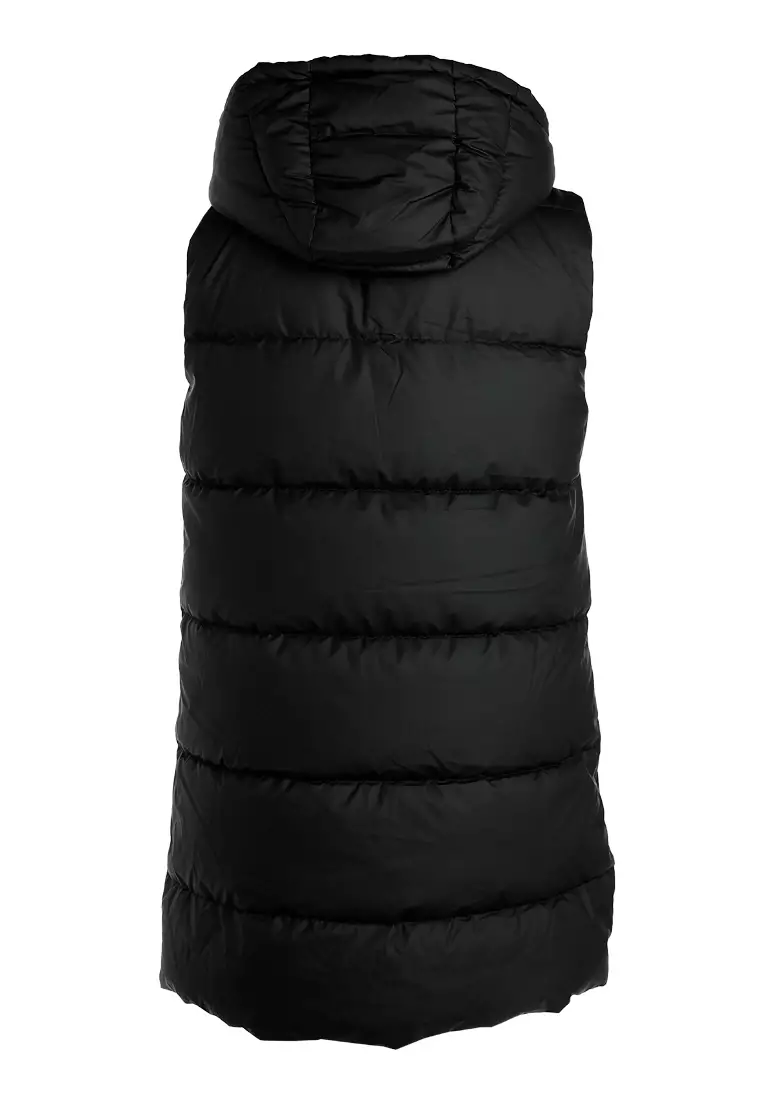 Hooded Sleeveless Vest Jumper in Black