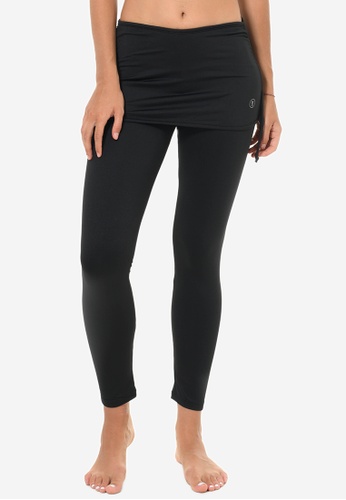 Funfit black One-piece Leggings with Adjustable Skirt in Black (S - 3XL) 874F6AAA58C281GS_1