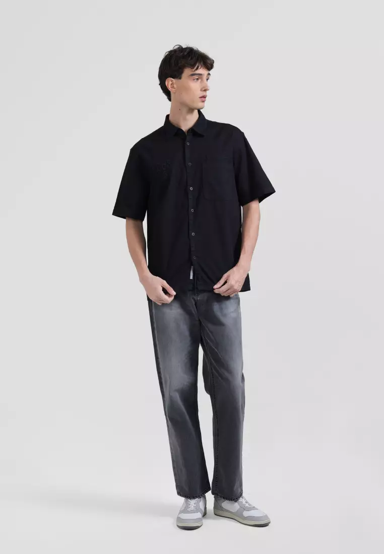 Emba Denim - Giorgio Kemeja Pria Relaxed Fit  Black
