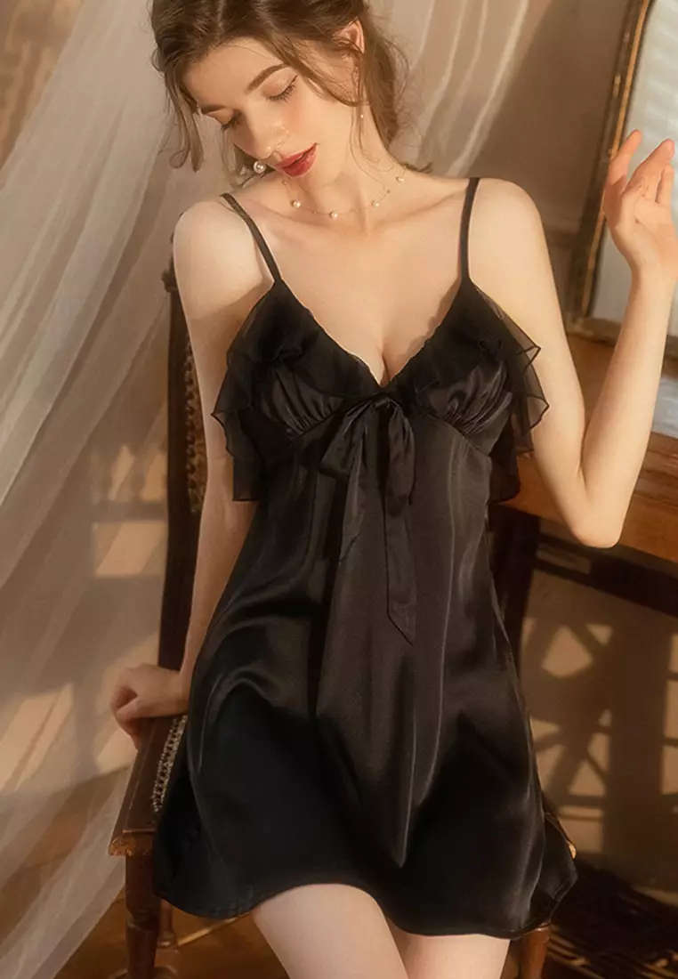 LDZ5059T女士性感制扮演睡衣上衣 黑色