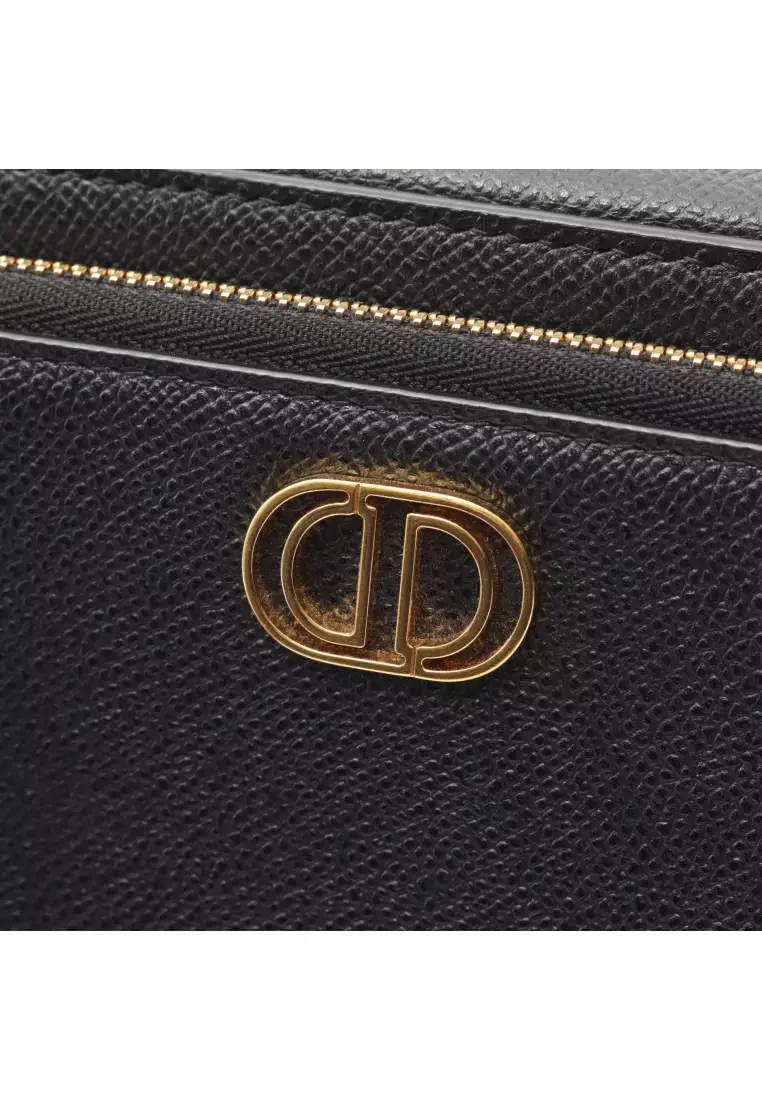 Pre-Loved Christian Dior Karo Double Pouch Shoulder bag leather black