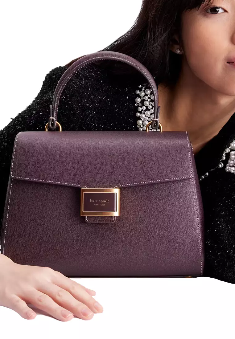 Katy Medium Top-handle Bag in Deep Cherry K8863