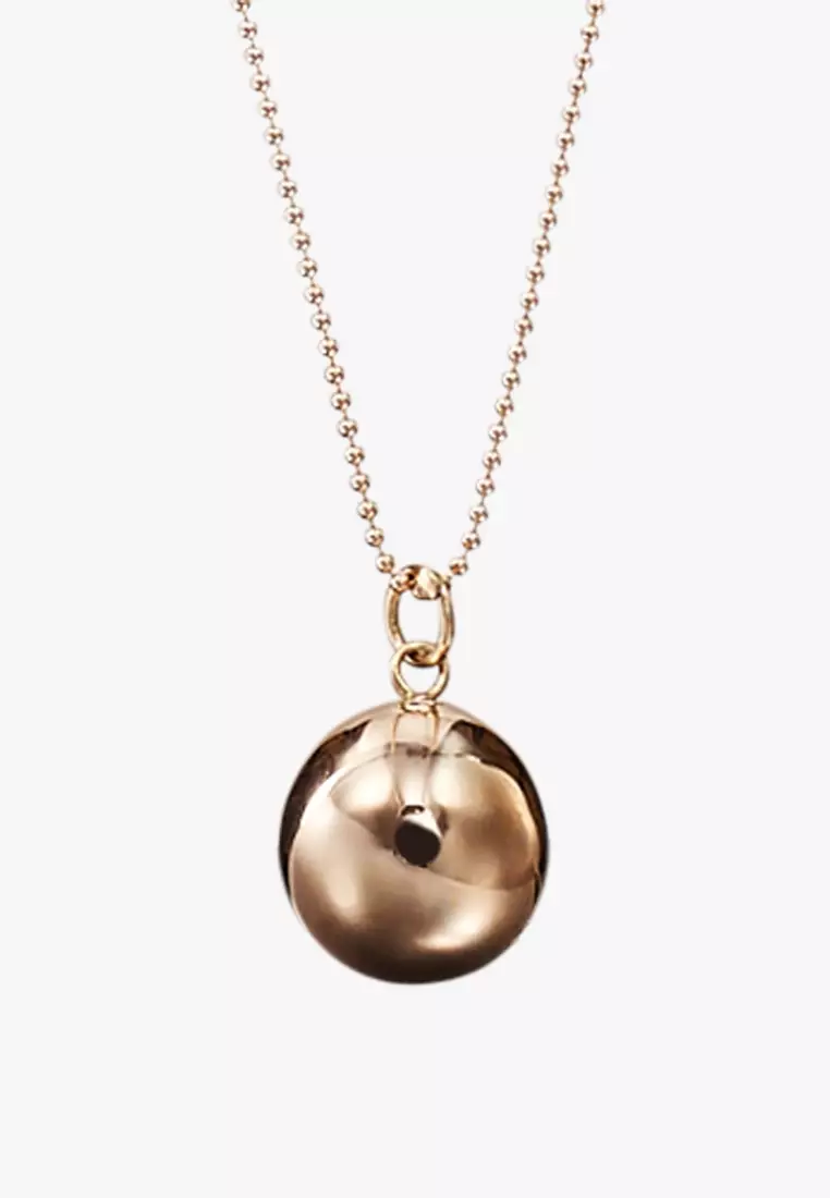 Gold ball discount locket pendant