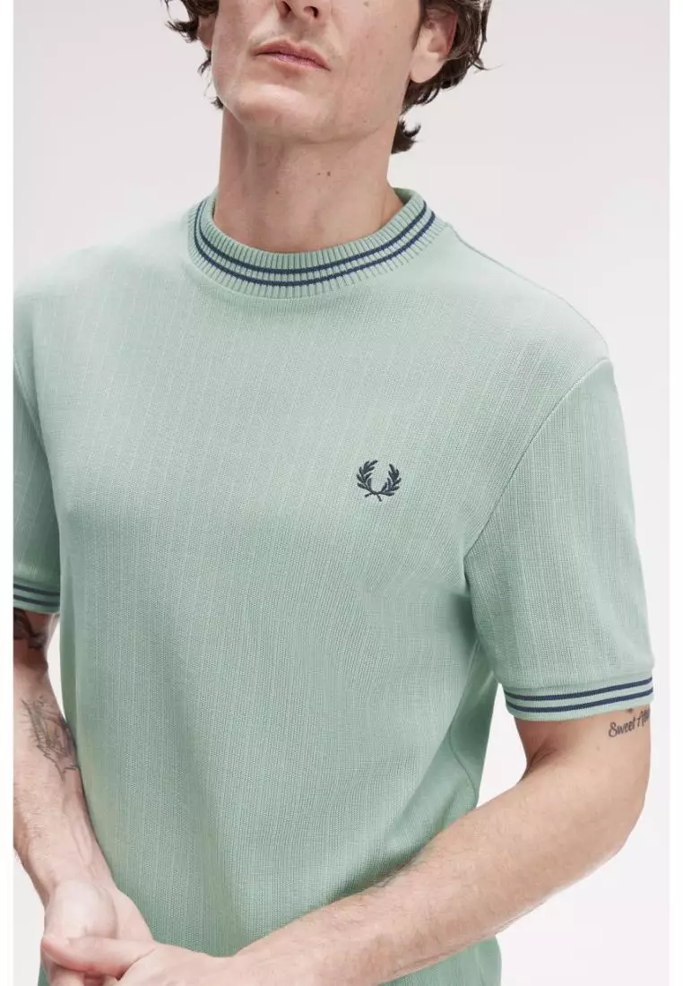Fred Perry M8679 Ribbed Jersey T-Shirt (Bayleaf)