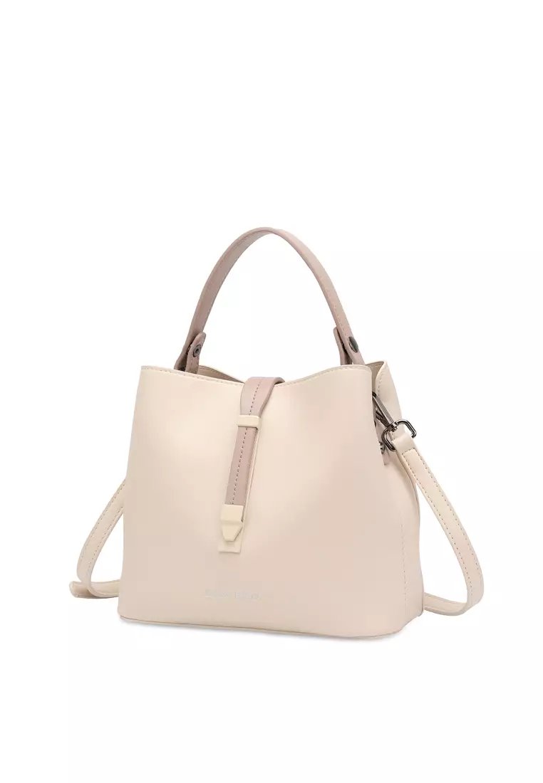 Women's Top Handle Bag / Sling Bag / Crossbody Bag (Tas Selempang / Tas Tangan) - Krem