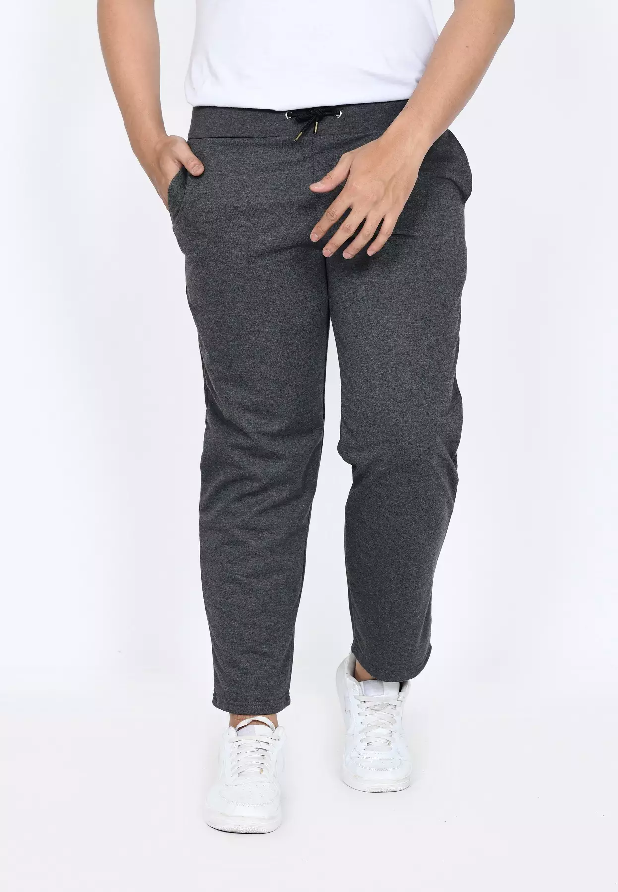 Celana Panjang Pria - Sporty Daily Pants DARK GREY With Side Tape