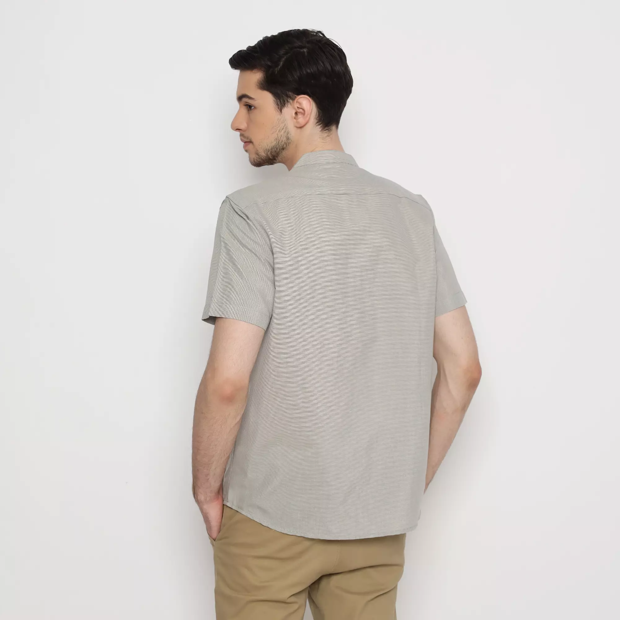 Platini Kemeja Koko Pria Lengan Pendek Katun Abu 931140