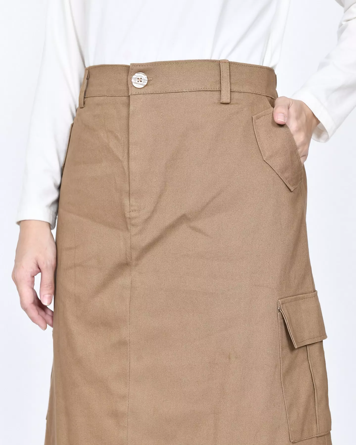 BUY 1 GET 1 FREE Cotton Cargo Skirt  [Olive - Cappucino]