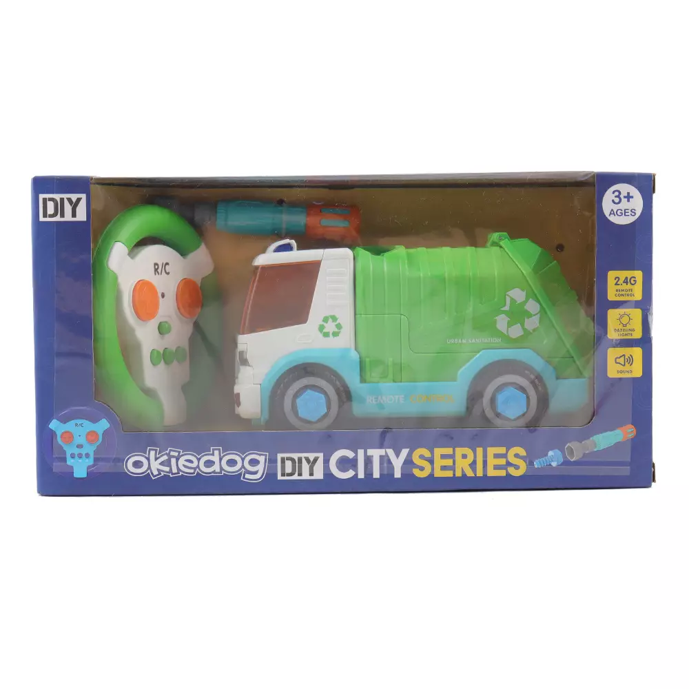Okiedog DIY RC City Series Garbage Truck - Mainan Anak, Mainan Mobil Anak, Mainan Truck Anak