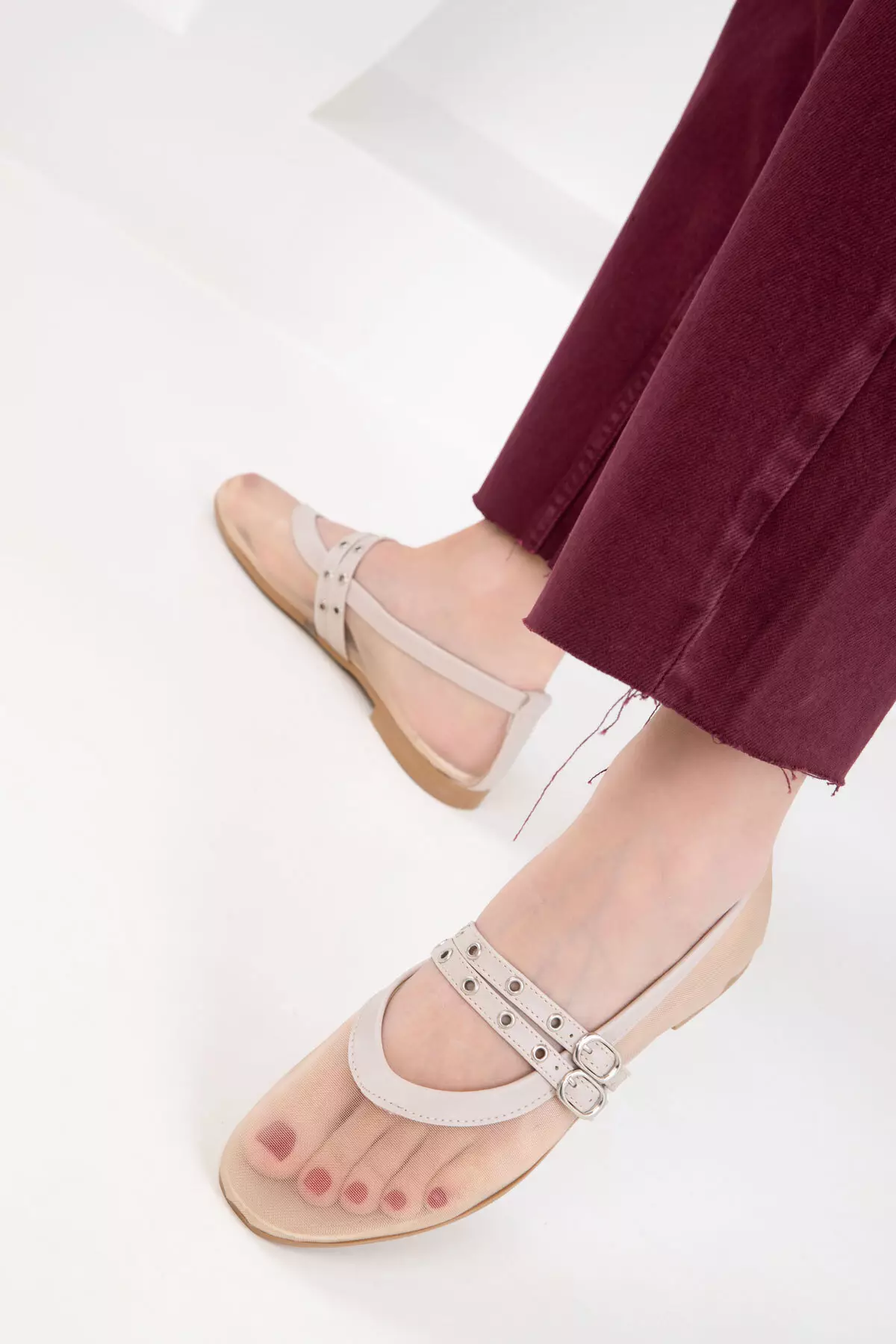 Beige Women's Ballerinas 20466