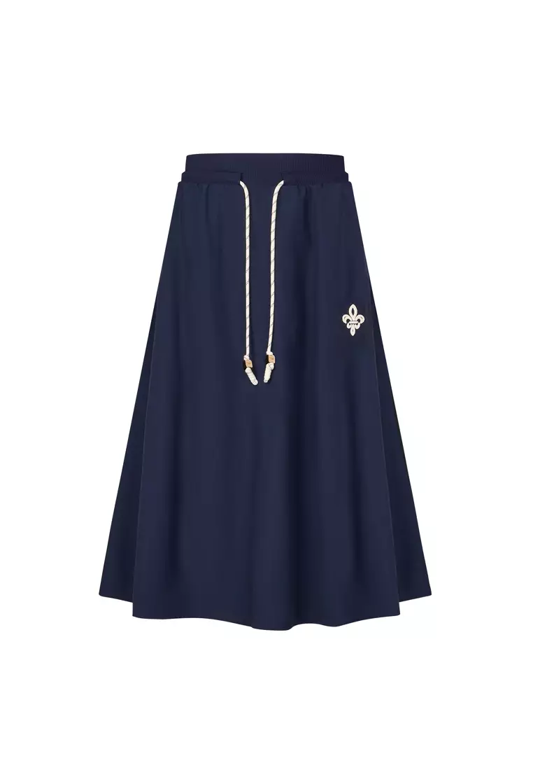 女裝鳶尾花 LOGO A字半身中長裙