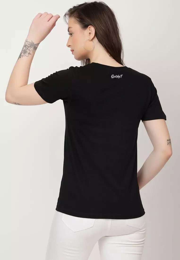 Cat Lover Relaxed Short Sleeve Stylish Black Cotton Casual Graphic Print Tee/TShirt