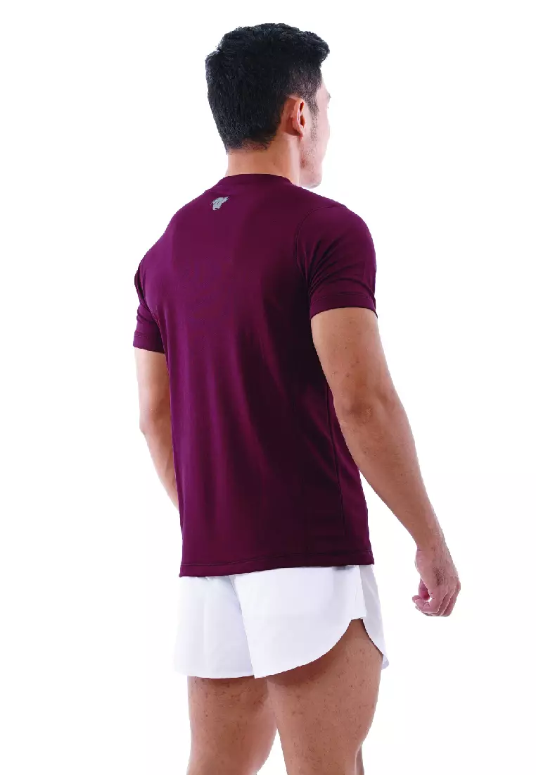 Tiento Kaos Dry Fit Men Maroon Baju Olahraga Lari Pria