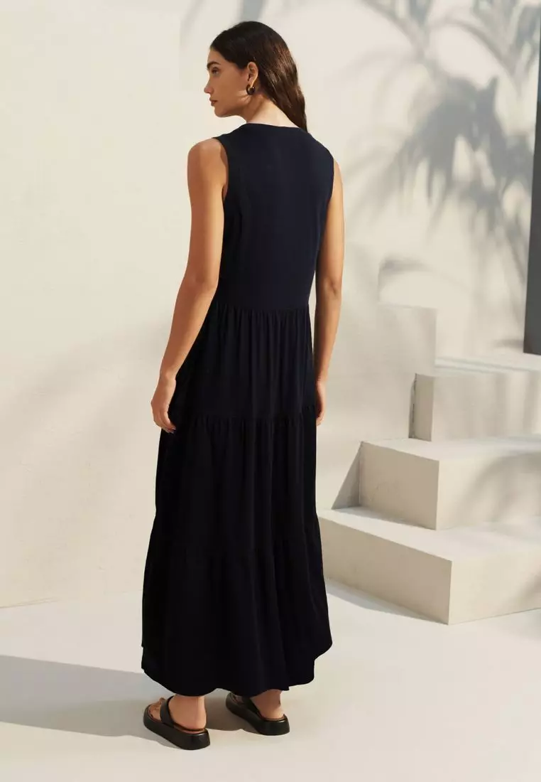 Buy NEXT Sleeveless Crew Neck Tiered Summer Maxi Dress 2024 Online
