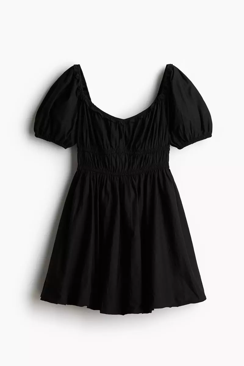 Bubble-hem cotton dress