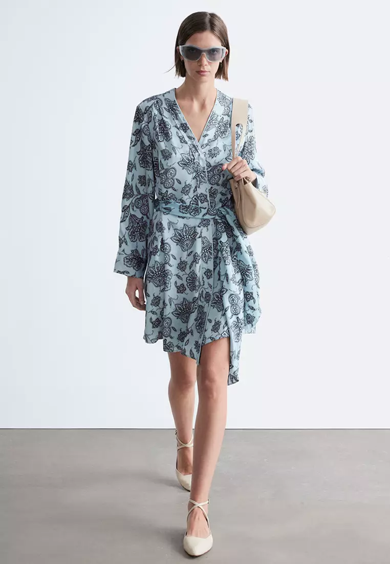 Floral Wrap Mini Dress