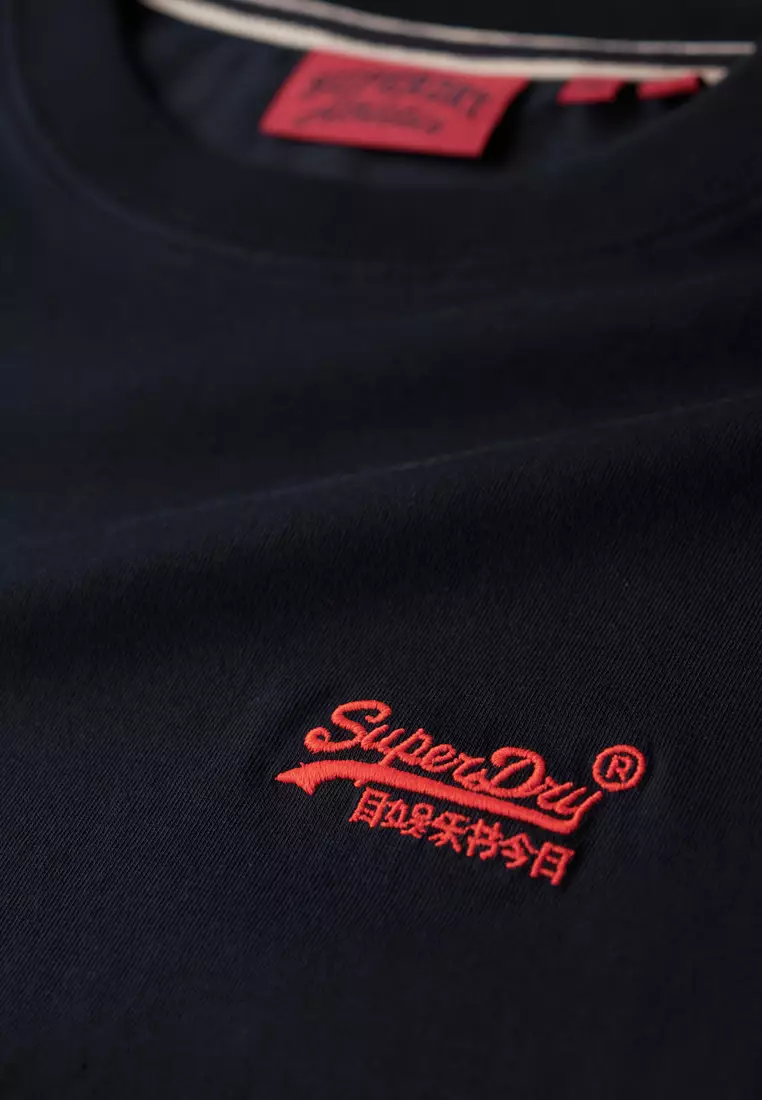 Superdry T-shirt à manches courtes Essential Logo Emb Bleu Dressinn