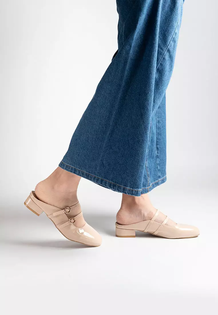 Milyy Mary Jane Glossy Mules