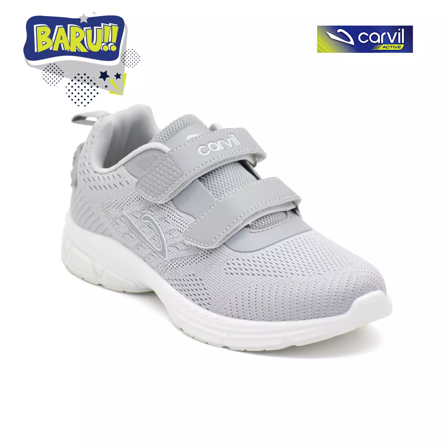Carvil Sepatu Sekolah Anak Ghani-01 LT Dark Grey