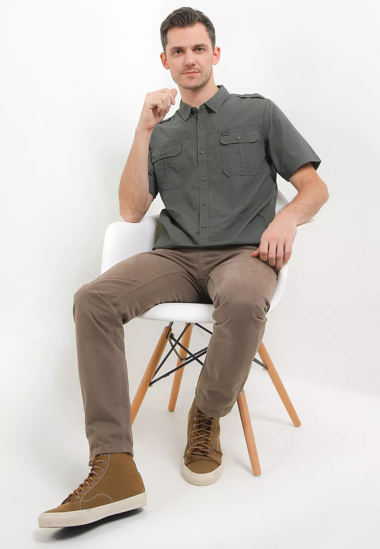 Cressida Regular Fit Work Shirt L145G - Green