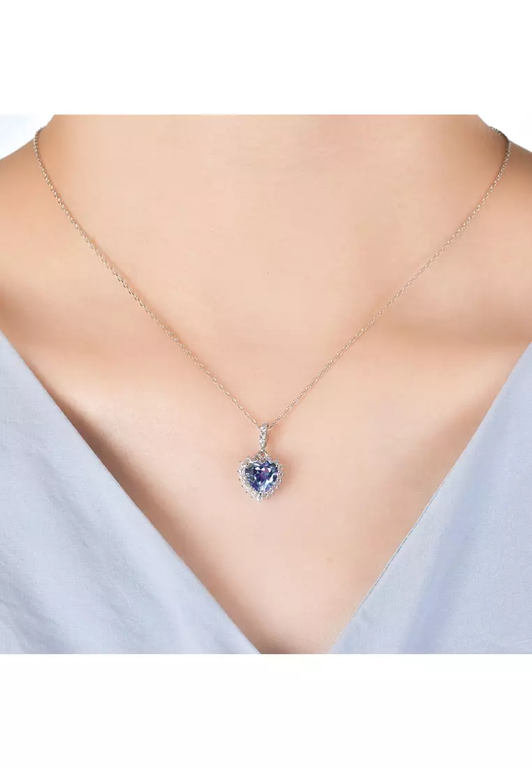 [ Alexandrite Collection ] Blazing Heart Alexandrite Pendant Silver S925 WG - Kalung by Her Jewellery