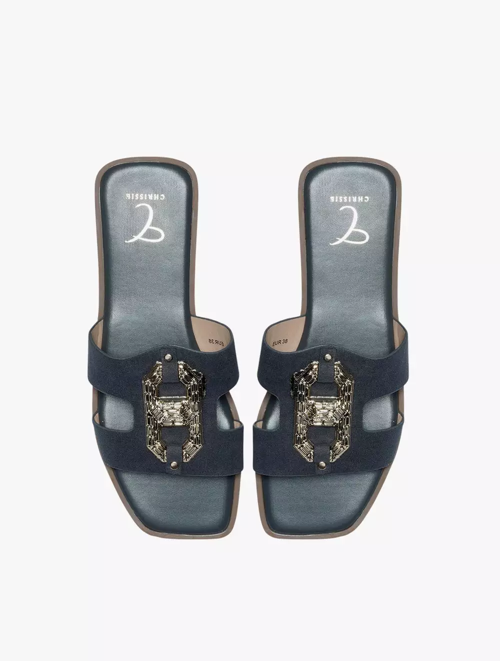 Payless Chrissie Womens Palma Sandals - Dark Grey_05