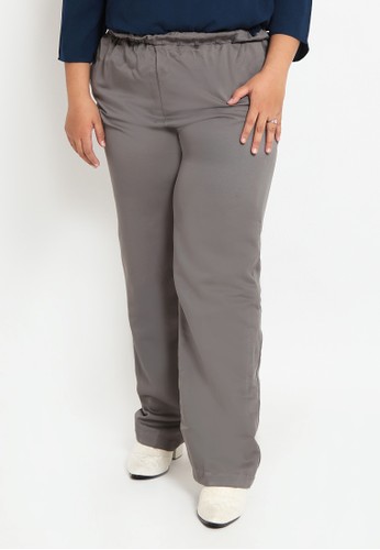 Xtramiles grey Plus Size Straight Pants Alana Grey 98702AA6112820GS_1