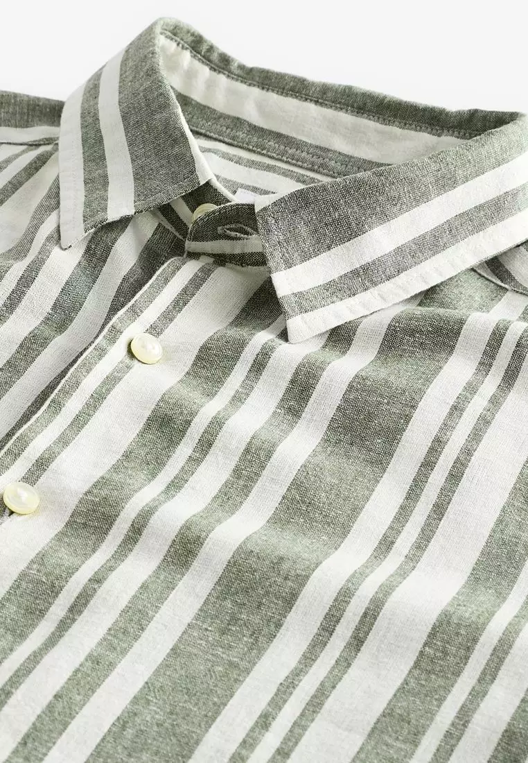 【NOICE】 CASA LINEN STRIPED SHIRT /追跡付 M CASA LINEN STRIPED SHIRT - STRIPE - NOICE