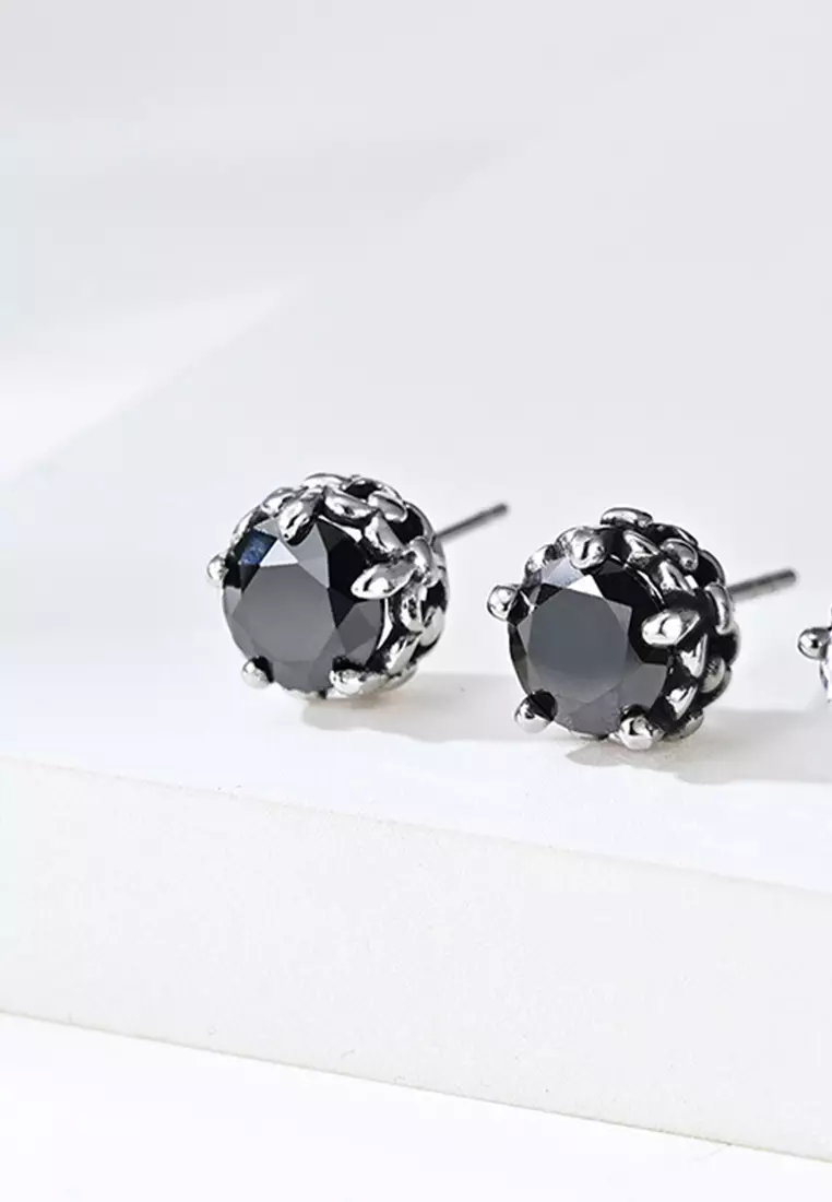 Unisex Titanium Steel Zircon Earrings JW QF-EH035
