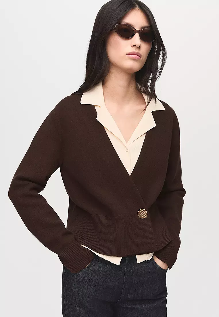 Button Crossover Cardigan