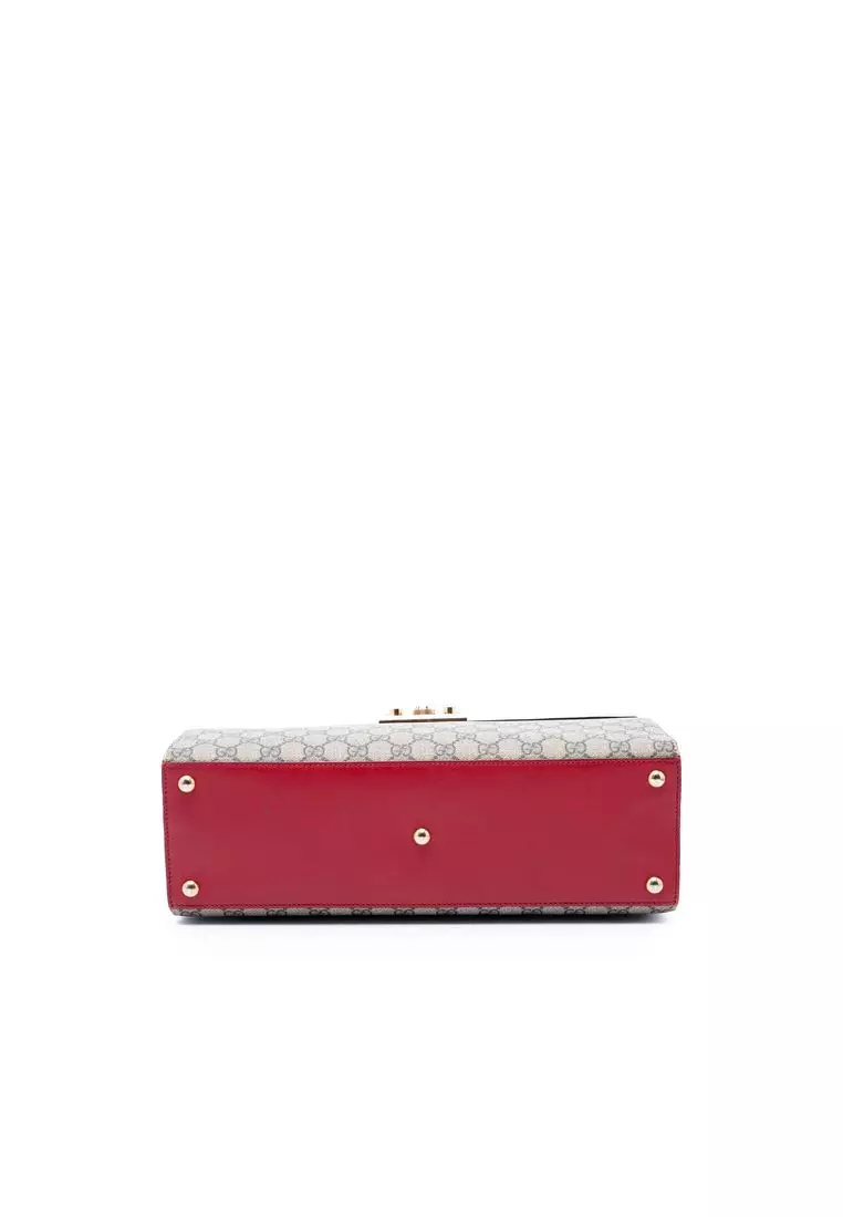 Pre-Loved Gucci Gg Supreme Padlock Top Handle Bag
