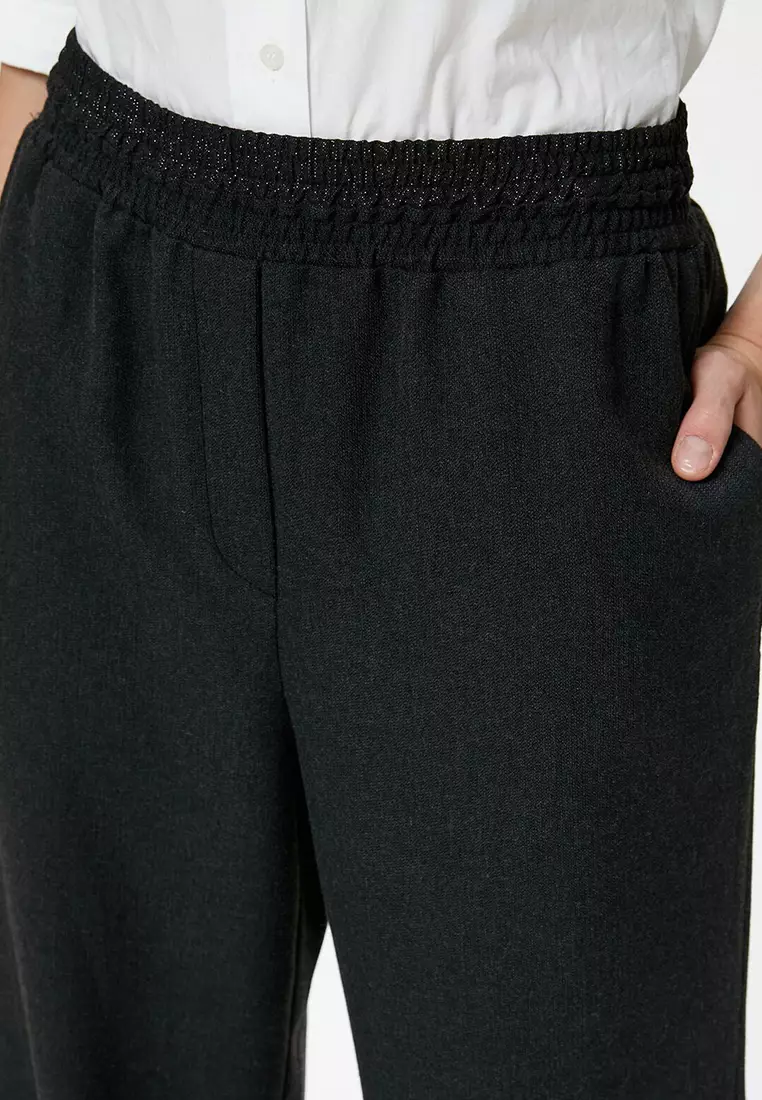 Şahika Ercümen x KOTON Elastic Wide Leg Trousers